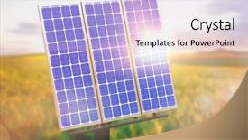  Presentation with solar panel - Audience pleasing slide deck consisting of digital composite of 3d solar backdrop and a light blue colored foreground