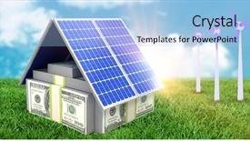  Presentation with solar energhy - Colorful slide set enhanced with digital composite of 3d solar backdrop and a light blue colored foreground