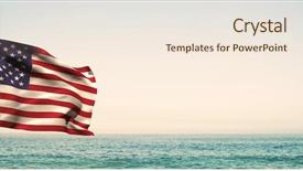  Presentation with usa flag - Presentation theme consisting of digital composite of 3d usa background and a sky blue colored foreground