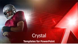  Presentation with american football - Colorful PPT layouts enhanced with digital composite of american football player with stadium transition and arrow backdrop and a wine colored foreground