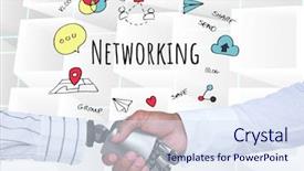  Presentation with bible verse for android - Colorful slide deck enhanced with digital composite of android handshake backdrop and a sky blue colored foreground