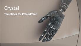  Presentation with robot - PPT layouts with digital composite of android robot background and a gray colored foreground