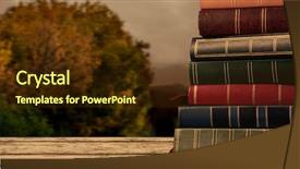  Presentation with digital books - Presentation design having digital composite of autumn trees background and a tawny brown colored foreground