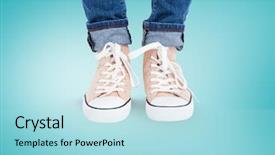  Presentation with digital earth abstract blue - Presentation theme featuring digital composite of beige shoes background and a  colored foreground