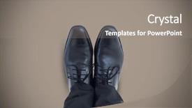  Presentation with feet - Beautiful presentation theme featuring digital composite of black shoes backdrop and a gray colored foreground