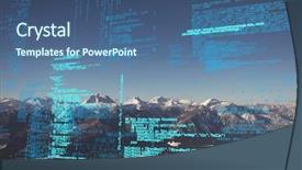  Presentation with code - Slide set enhanced with digital composite of blue code background and a ocean colored foreground