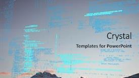  Presentation with blue mountain - Beautiful slide deck featuring digital composite of blue code backdrop and a light blue colored foreground