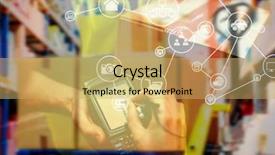  Presentation with lift truck - Audience pleasing PPT theme consisting of digital composite of blurred lift backdrop and a yellow colored foreground