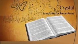  Presentation with orange butterfly - PPT layouts consisting of digital composite of book open background and a  colored foreground