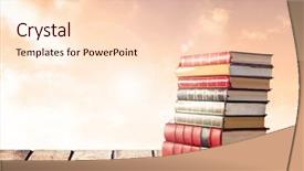  Presentation with digital books - Presentation design featuring digital composite of books stacked background and a lemonade colored foreground