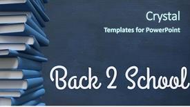  Presentation with digital books - PPT theme enhanced with digital composite of books background and a ocean colored foreground