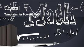  Presentation with math book - Slide set having digital composite of books background and a dark gray colored foreground
