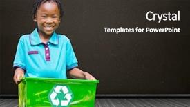 Presentation with recycling - Amazing slide set having eco friendly 3d - digital composite of boy holding backdrop and a dark gray colored foreground