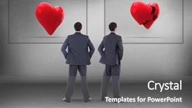  Presentation with broken heart - Amazing slide deck having digital composite of broken heart backdrop and a gray colored foreground