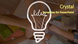  Presentation with bulb - Slides consisting of digital composite of bulb icon background and a tawny brown colored foreground