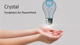  Presentation with bulb brain - Theme with digital composite of bulb background and a  colored foreground