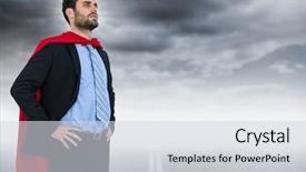  Presentation with avengers 3d man brave superhero - PPT theme consisting of digital composite of business man background and a light gray colored foreground