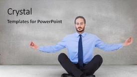  Presentation with composite - Audience pleasing slide deck consisting of digital composite of business man backdrop and a light gray colored foreground