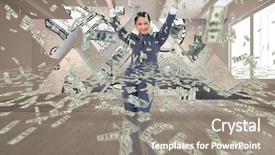  Presentation with composite - Beautiful theme featuring digital composite of business models backdrop and a gray colored foreground