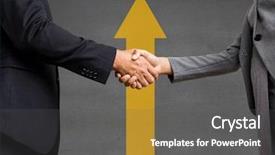  Presentation with abstract digital business interface - Theme featuring digital composite of business people background and a gray colored foreground