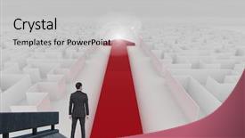  Presentation with maze - Cool new PPT theme with digital composite of businessman looking backdrop and a  colored foreground