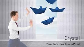  Presentation with boats digital - Slides having floating energy of paper boat background and a light gray colored foreground