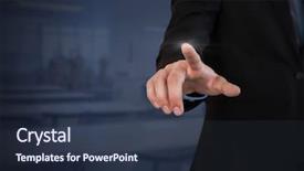  Presentation with air - Slides featuring digital composite of businessperson touching background and a tawny brown colored foreground