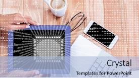  Presentation with cctv digital forensic science - Audience pleasing slide set consisting of digital composite of businesswoman holding backdrop and a light blue colored foreground