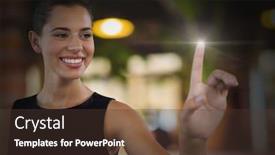  Presentation with glow - Audience pleasing PPT theme consisting of digital composite of businesswoman touching air light glow backdrop and a tawny brown colored foreground