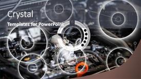  Presentation with digital car - Presentation theme with digital-composite-of-car-engine background and a dark gray colored foreground