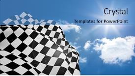  Presentation with checkered flag - Slide deck enhanced with digital composite of checkered flag background and a teal colored foreground