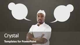  Presentation with speech therapy swallowing - Audience pleasing presentation theme consisting of digital composite of chef man backdrop and a dark gray colored foreground