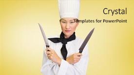  Presentation with knives - PPT theme with digital composite of chef background and a  colored foreground