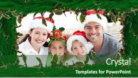  Presentation with frost border on ice christmas - Beautiful presentation featuring digital composite of christmas tree backdrop and a forest green colored foreground