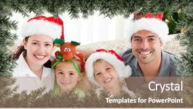  Presentation with family tree - Presentation theme having digital composite of christmas tree background and a coral colored foreground