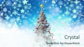  Presentation with winter landscape winter tree - Colorful PPT theme enhanced with digital composite of christmas tree backdrop and a cool aqua colored foreground