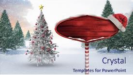  Presentation with christmas tree - Amazing PPT layouts having digital composite of christmas tree backdrop and a sky blue colored foreground