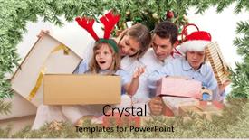  Presentation with frost border on ice christmas - Presentation enhanced with digital composite of christmas tree background and a coral colored foreground