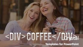  Presentation with digital pedagogy - PPT theme having digital composite of coffee text background and a violet colored foreground