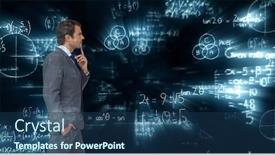  Presentation with mathematics - Presentation theme with digital composite of composite image of businessman against mathematics background background and a ocean colored foreground