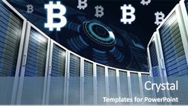  Presentation with information technology - PPT layouts having digital composite of computer servers background and a teal colored foreground