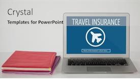  Presentation with insurance - Presentation design featuring digital-composite-of-computer background and a light gray colored foreground
