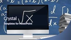  Presentation with theory - Presentation featuring digital composite of computer background and a navy blue colored foreground