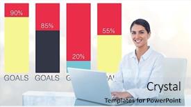  Presentation with confident - Slide set enhanced with digital composite of confident businesswoman background and a light blue colored foreground