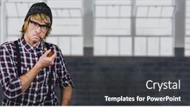  Presentation with pipe - Presentation design consisting of digital composite of confident hipster smoking pipe background and a dark gray colored foreground