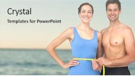  Presentation with heavy weight fight - Amazing slide deck having digital composite of couple measuring backdrop and a light gray colored foreground