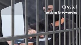  Presentation with criminal justice - Cool new theme with digital composite of criminal backdrop and a dark gray colored foreground