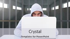  Presentation with criminal justice - Beautiful slide deck featuring digital composite of criminal backdrop and a light gray colored foreground