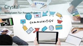  Presentation with digital image - Colorful theme enhanced with digital composite of cropped image backdrop and a sky blue colored foreground