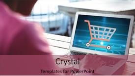  Presentation with earn money for shopping online - Colorful slide deck enhanced with digital composite of cropped image backdrop and a violet colored foreground